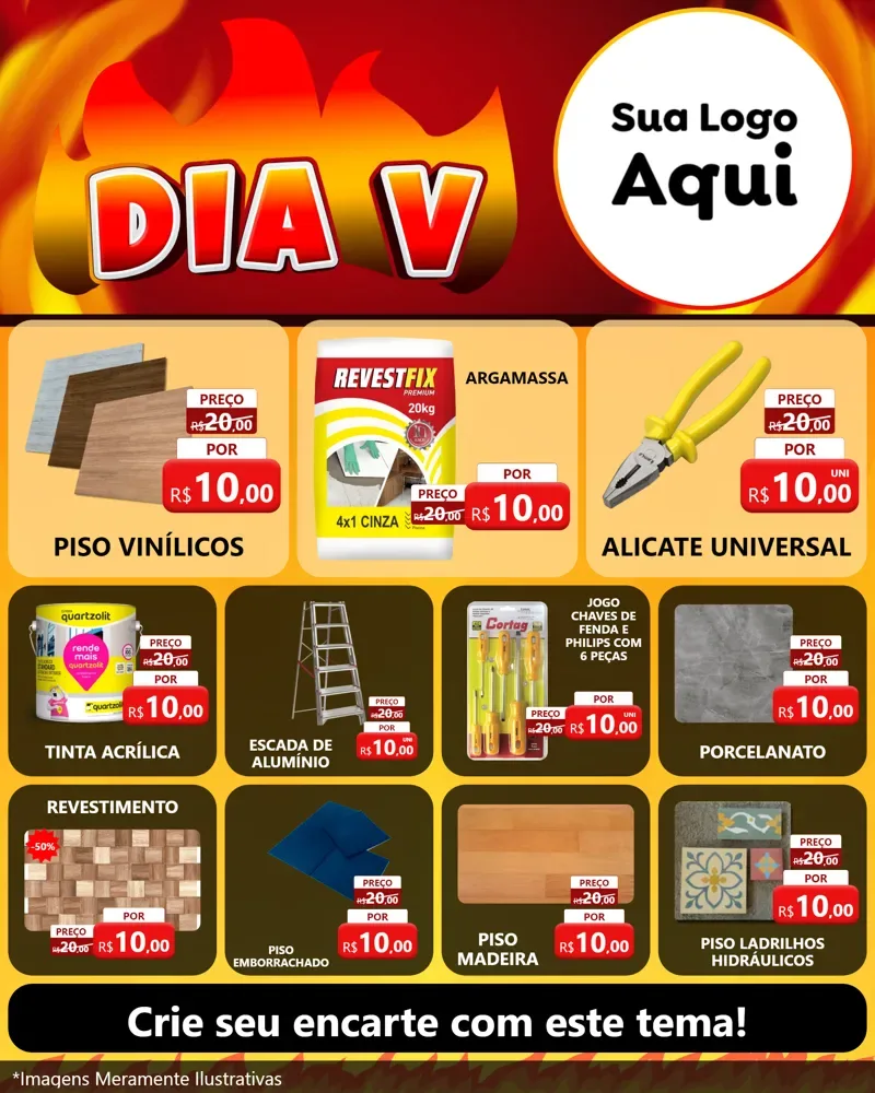 Modelo de Rede Social para Feed Instagram com o tema Dia V para Material para Construção