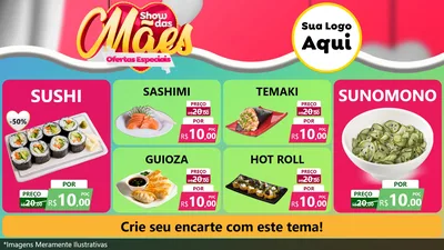 Modelo de TV para TV Horizontal com o tema Show das Mães - Ofertas Especiais para Comida japonesa