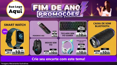 Modelo de TV para TV Horizontal com o tema Fim de Ano Promoções para Informática