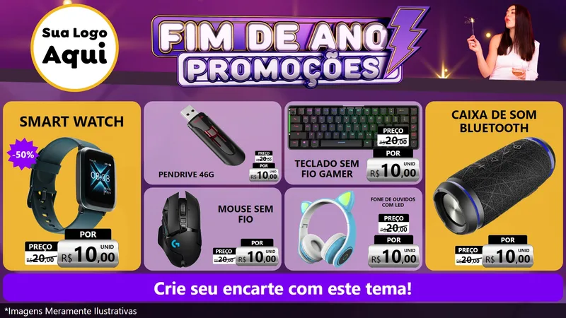 Modelo de TV para TV Horizontal com o tema Fim de Ano Promoções para Informática