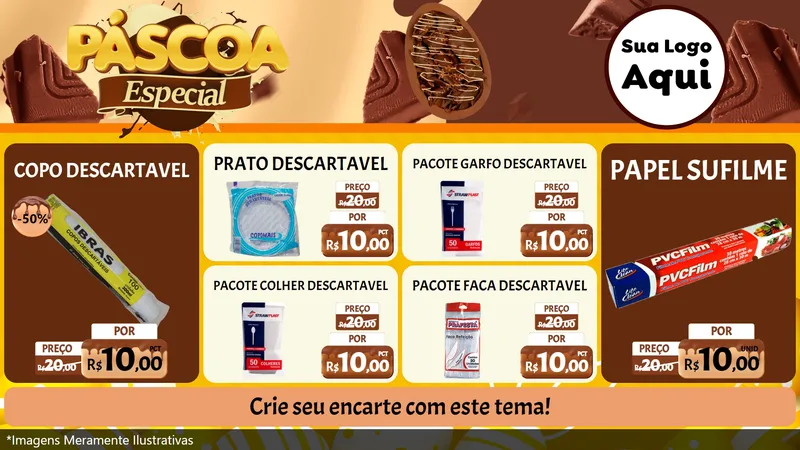 Modelo de TV para TV Horizontal com o tema Páscoa Especial para Embalagens
