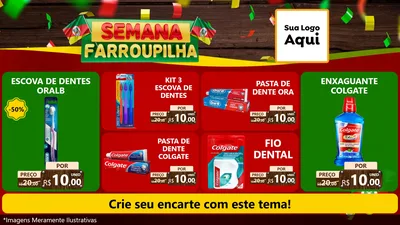 Modelo de TV para TV Horizontal com o tema Semana Farroupilha para Higiene Pessoal