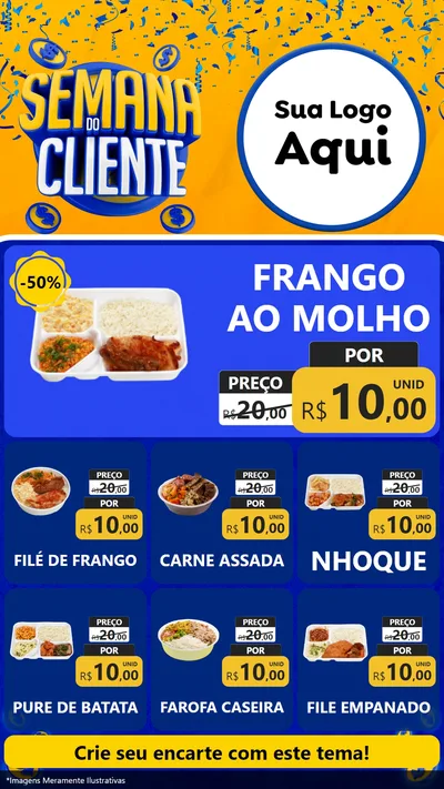 Modelo de Rede Social para Stories com o tema Semana do Cliente para Restaurante