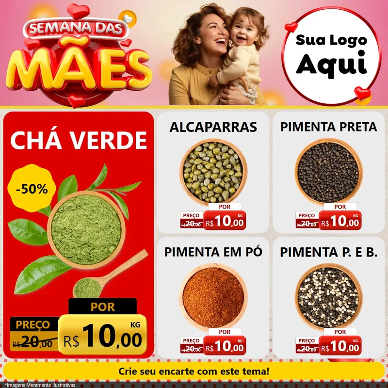 Modelo de Rede Social para Feed Facebook com o tema Semana das Mães para Produtos Naturais