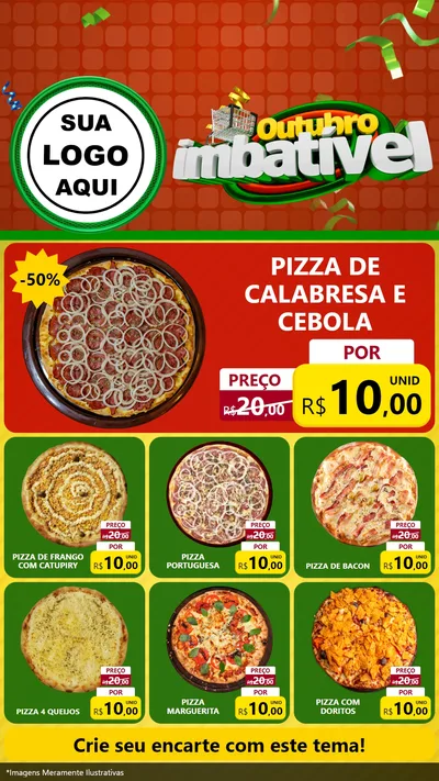 Modelo de Rede Social para Stories com o tema Outubro Imbatível para Pizzaria
