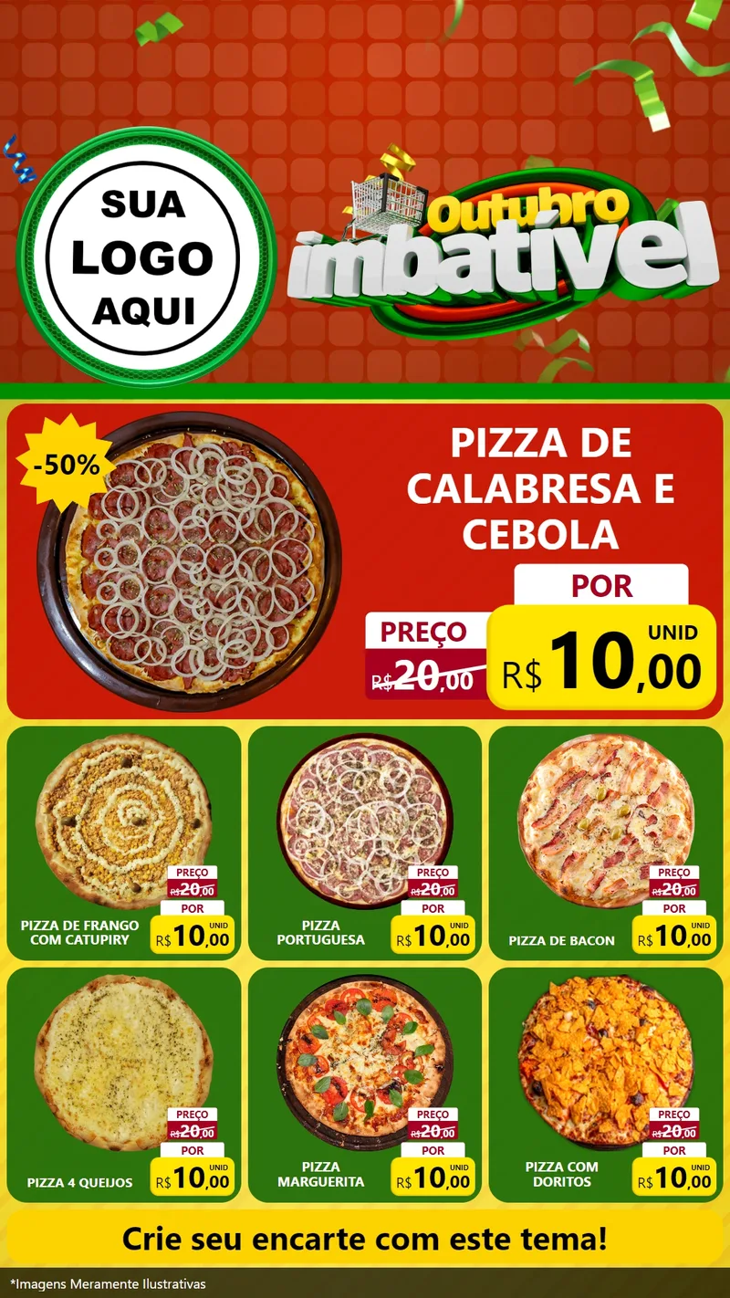 Modelo de Rede Social para Stories com o tema Outubro Imbatível para Pizzaria