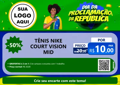 Modelo de Cartaz para Cartaz A4 Horizontal com o tema Dia Da Proclamação Da República para Calçados