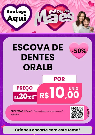 Modelo de Cartaz para Cartaz A4 Vertical com o tema Dia das Mães para Higiene Pessoal