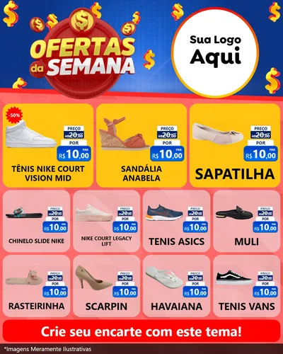 Modelo de Rede Social para Feed Instagram com o tema Ofertas Da Semana para Calçados