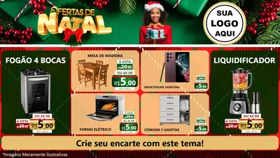 Modelo de TV para TV Horizontal com o tema Ofertas de Natal para Móveis e Eletro