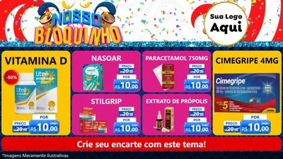 Modelo de TV para TV Horizontal com o tema Nosso Bloquinho para Farmácia