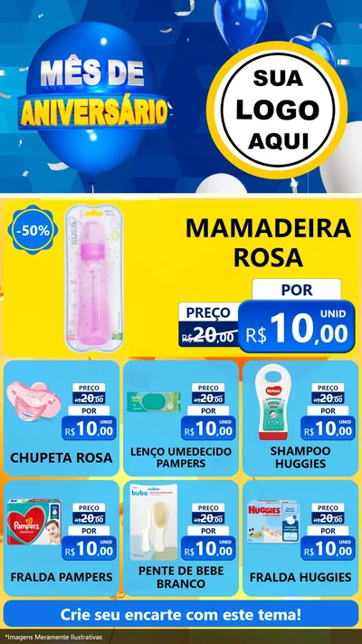 Modelo de Rede Social para Stories com o tema Mês de Aniversário para Bebês