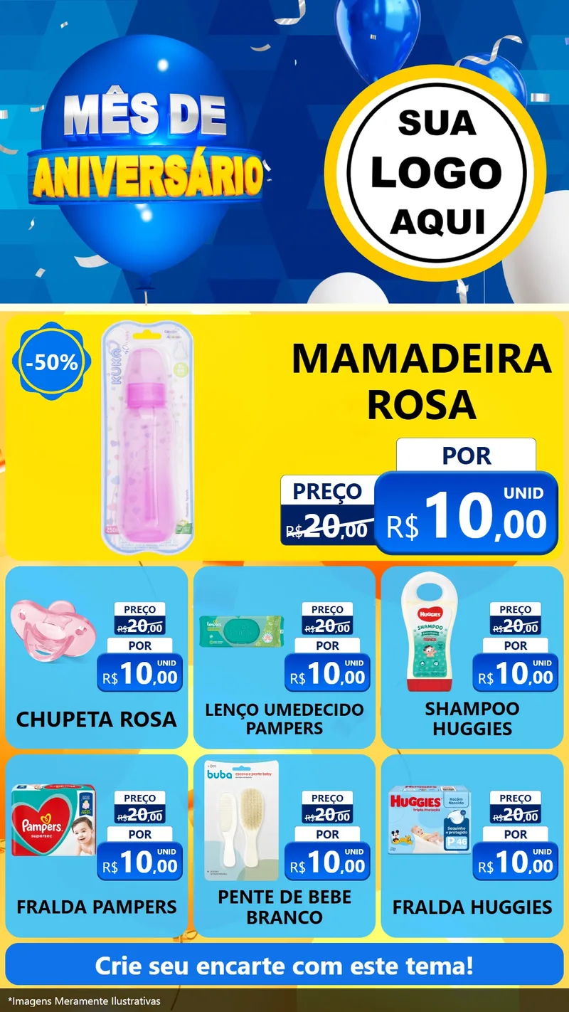 Modelo de Rede Social para Stories com o tema Mês de Aniversário para Bebês