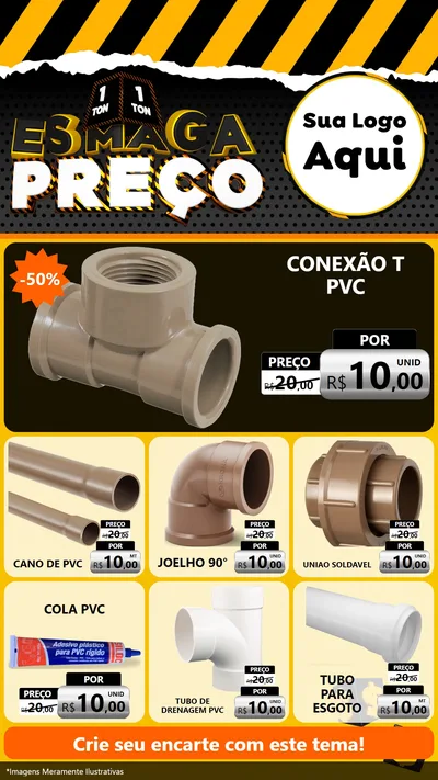 Modelo de Rede Social para Stories com o tema Esmaga Preço para Tubos e conexões