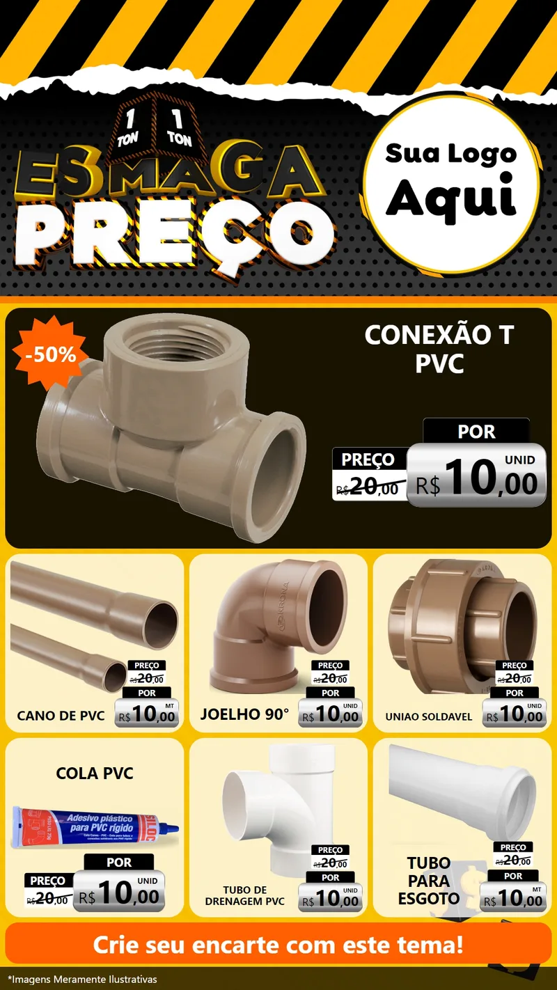 Modelo de Rede Social para Stories com o tema Esmaga Preço para Tubos e conexões