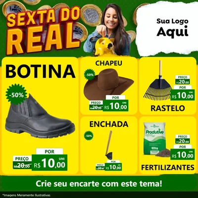 Modelo de Rede Social para Feed Facebook com o tema Sexta do Real para Agropecuária
