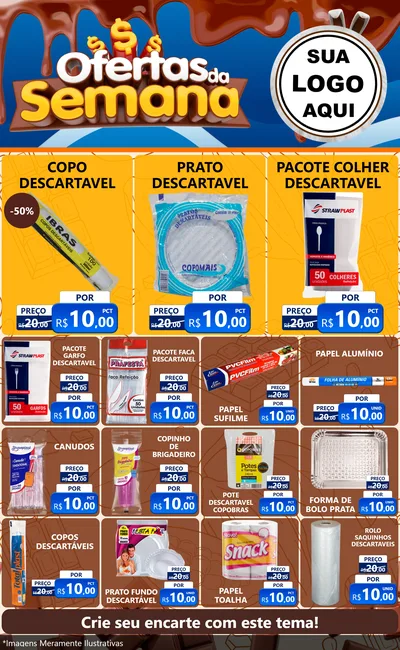Modelo de Encarte para Encarte Grande com o tema Ofertas da Semana - Páscoa para Embalagens