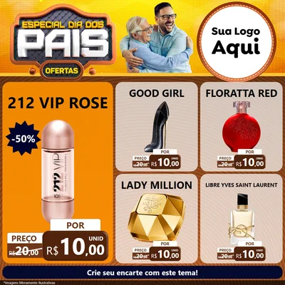Modelo de Rede Social para Feed Facebook com o tema Especial Dia dos Pais para Perfumes