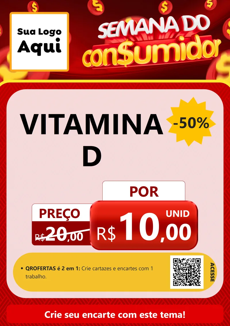 Modelo de Cartaz para Cartaz A4 Vertical com o tema Semana do Consumidor para Farmácia