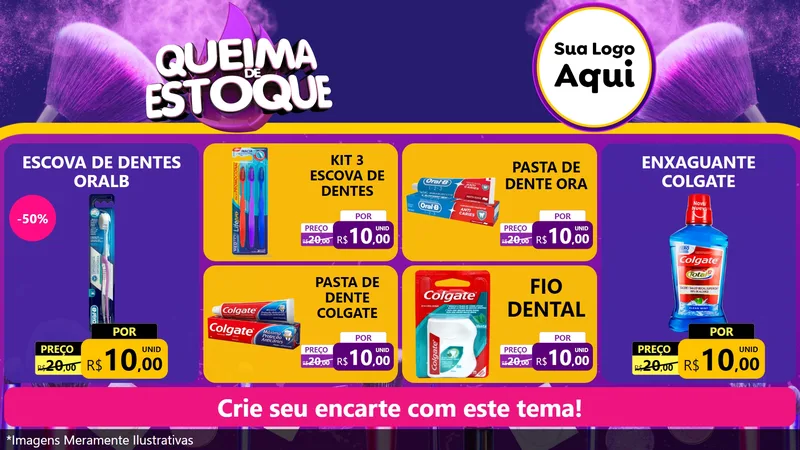 Modelo de TV para TV Horizontal com o tema Queima de Estoque para Higiene Pessoal