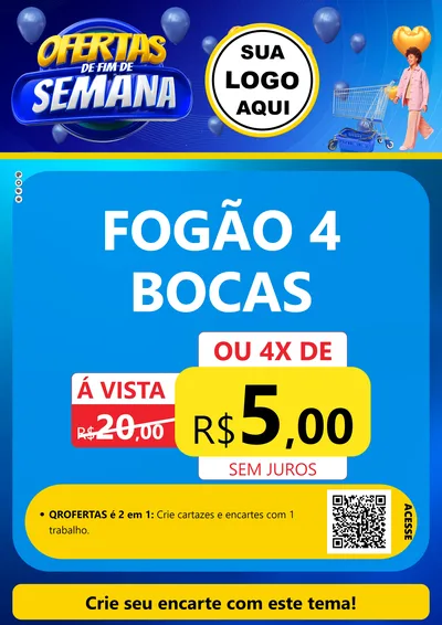 Modelo de Cartaz para Cartaz A4 Vertical com o tema Ofertas de Fim de Semana para Móveis e Eletro