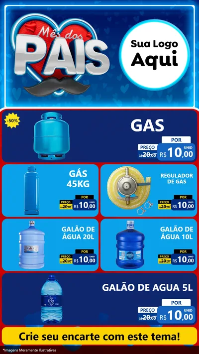 Modelo de TV para TV Vertical com o tema Mês Dos Pais para Água e gás