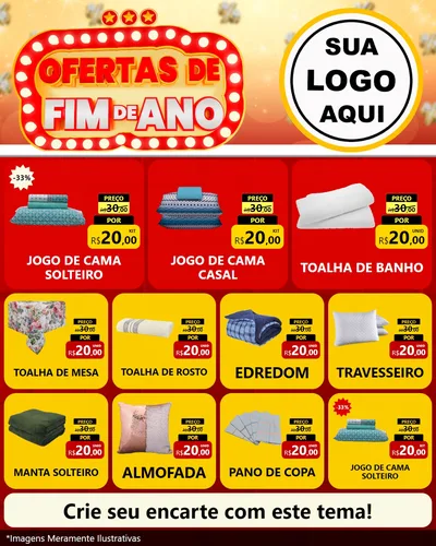 Modelo de Rede Social para Feed Instagram com o tema Ofertas de Fim de Ano para Cama, Mesa e Banho