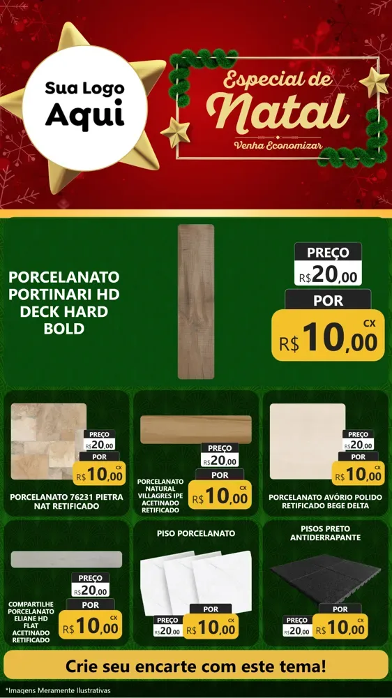 Modelo de Rede Social para Stories com o tema Especial de Natal para Pisos e revestimentos