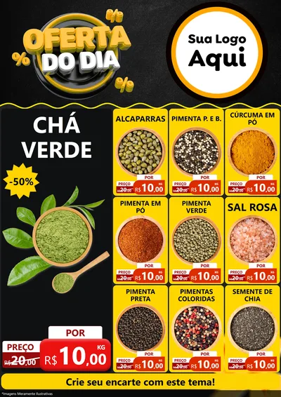 Modelo de Encarte para Encarte A4 Vertical com o tema Oferta Do Dia para Produtos Naturais