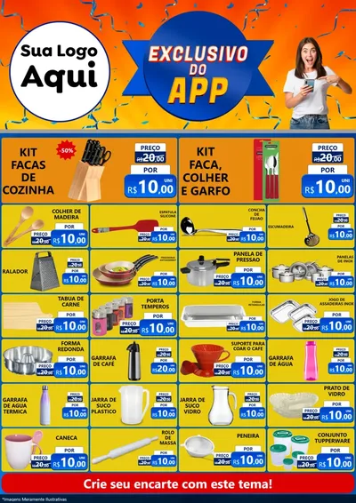 Modelo de Encarte para Encarte A4 Vertical com o tema Exclusivo do Aplicativo para Utilidades Domésticas
