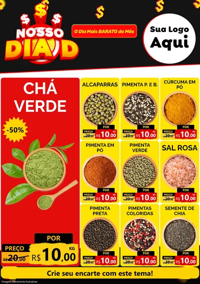 Modelo de Encarte para Encarte A4 Vertical com o tema Nosso Dia D para Produtos Naturais