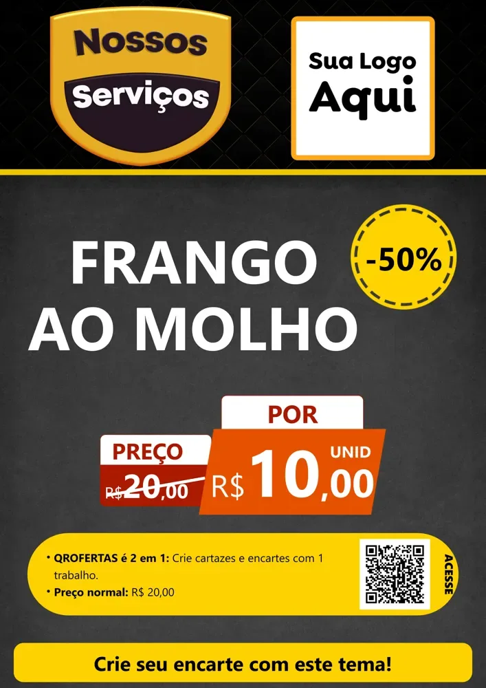 Modelo de Cartaz para Cartaz A4 Vertical com o tema Nossos Serviços para Restaurante