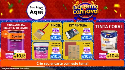 Modelo de TV para TV Horizontal com o tema Esquenta de Carnaval para Tintas e Ferramentas