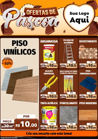 Modelo de Encarte para Encarte A4 Vertical com o tema Ofertas de Páscoa para Material para Construção