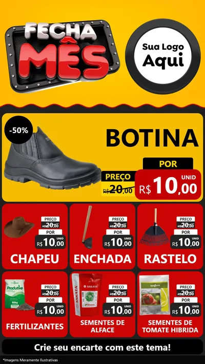 Modelo de Rede Social para Stories com o tema Fecha Mês para Agropecuária