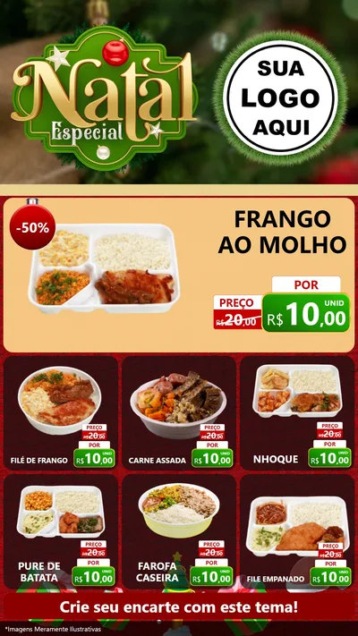 Modelo de Rede Social para Stories com o tema Natal Especial para Restaurante