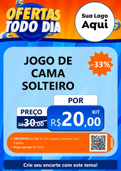 Modelo de Cartaz para Cartaz A4 Vertical com o tema Ofertas Todo Dia para Cama, Mesa e Banho