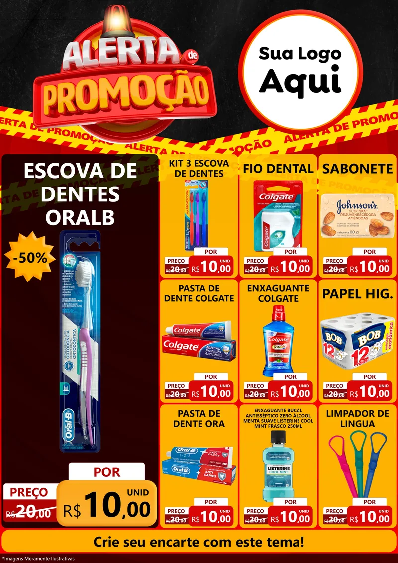 Modelo de Encarte para Encarte A4 Vertical com o tema Alerta de Promoção para Higiene Pessoal