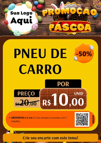 Modelo de Cartaz para Cartaz A4 Vertical com o tema Promoção Páscoa para Auto peças