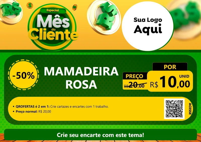 Modelo de Cartaz para Cartaz A4 Horizontal com o tema Especial Mês do Cliente para Bebês