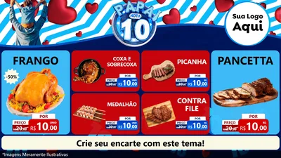 Modelo de TV para TV Horizontal com o tema Papai Nota 10 para Assados