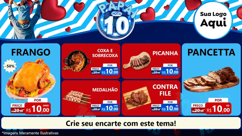 Modelo de TV para TV Horizontal com o tema Papai Nota 10 para Assados