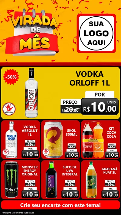 Modelo de Rede Social para Stories com o tema Virada de Mês para Distribuidora de bebidas