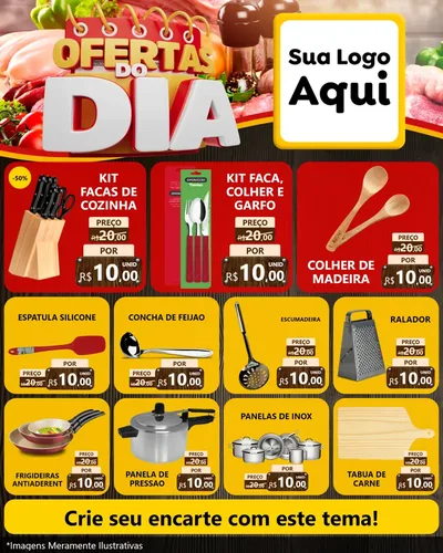 Modelo de Rede Social para Feed Instagram com o tema Ofertas do Dia para Utilidades Domésticas