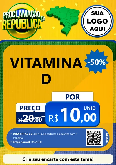 Modelo de Cartaz para Cartaz A4 Vertical com o tema Proclamação da República para Farmácia