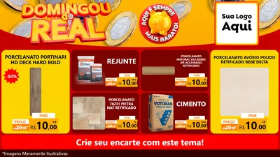 Modelo de TV para TV Horizontal com o tema Domingou do Real para Pisos e revestimentos