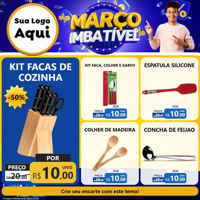 Modelo de Rede Social para Feed Facebook com o tema Março Imbatível para Utilidades Domésticas