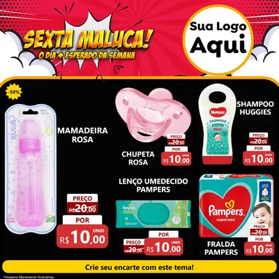 Modelo de Rede Social para Feed Facebook com o tema Sexta Maluca! para Bebês