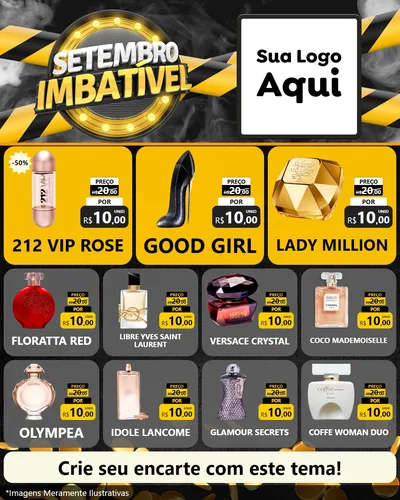 Modelo de Rede Social para Feed Instagram com o tema Setembro Imbatível para Perfumes