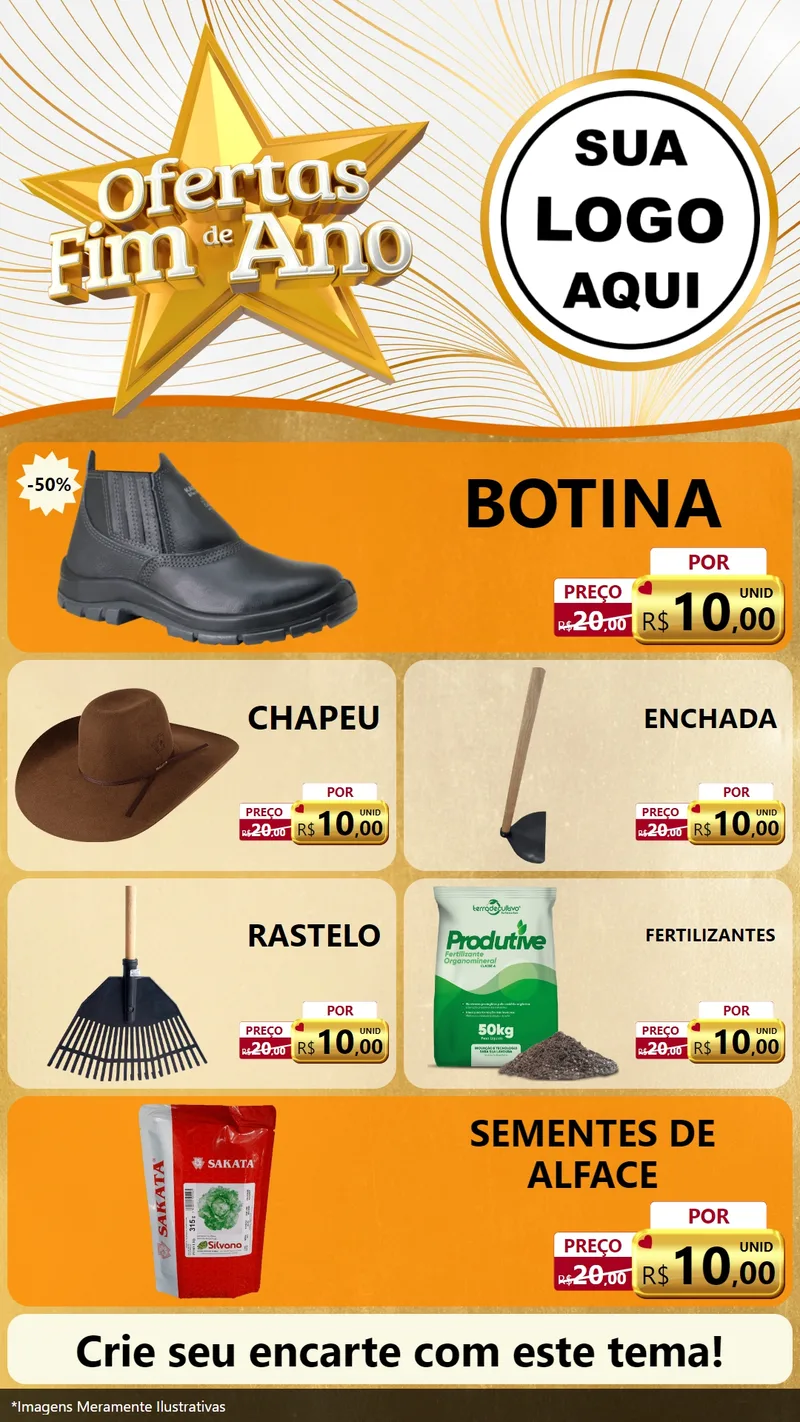 Modelo de TV para TV Vertical com o tema Ofertas Fim de Ano para Agropecuária